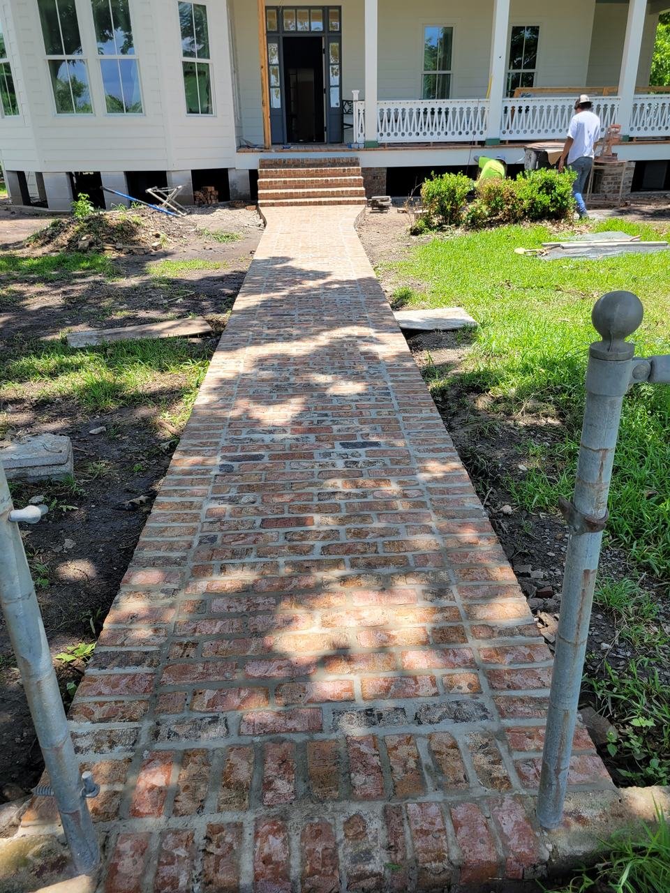 Brick walkway to a house near New Ulm, TX