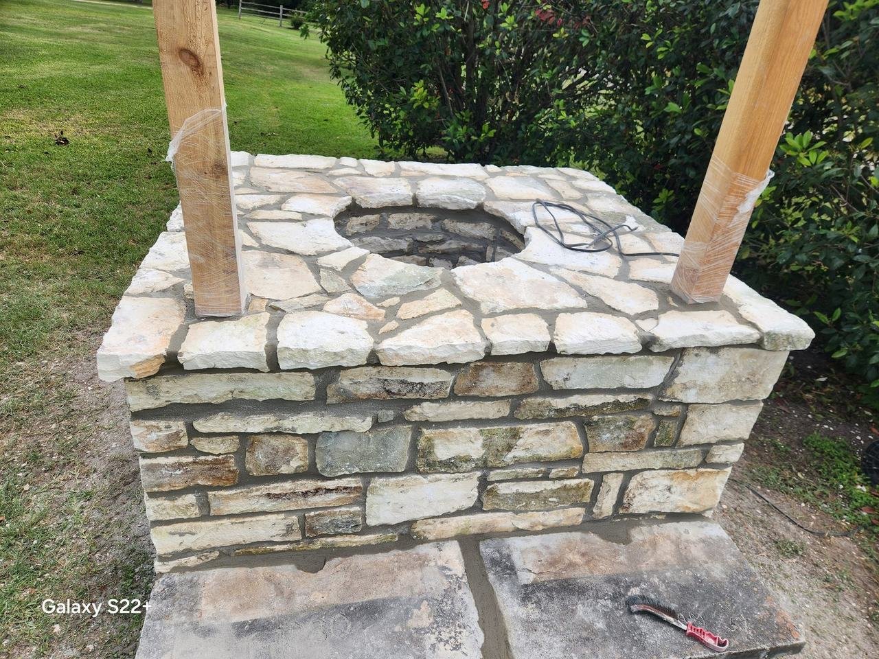 Stone structure being built near New Ulm, TX